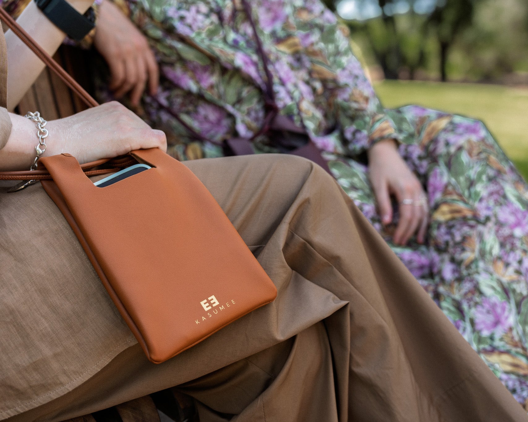Caramel Small Leather Phone Bag | KASUMEE Caramel Small Leather Phone Bag | KASUMEE